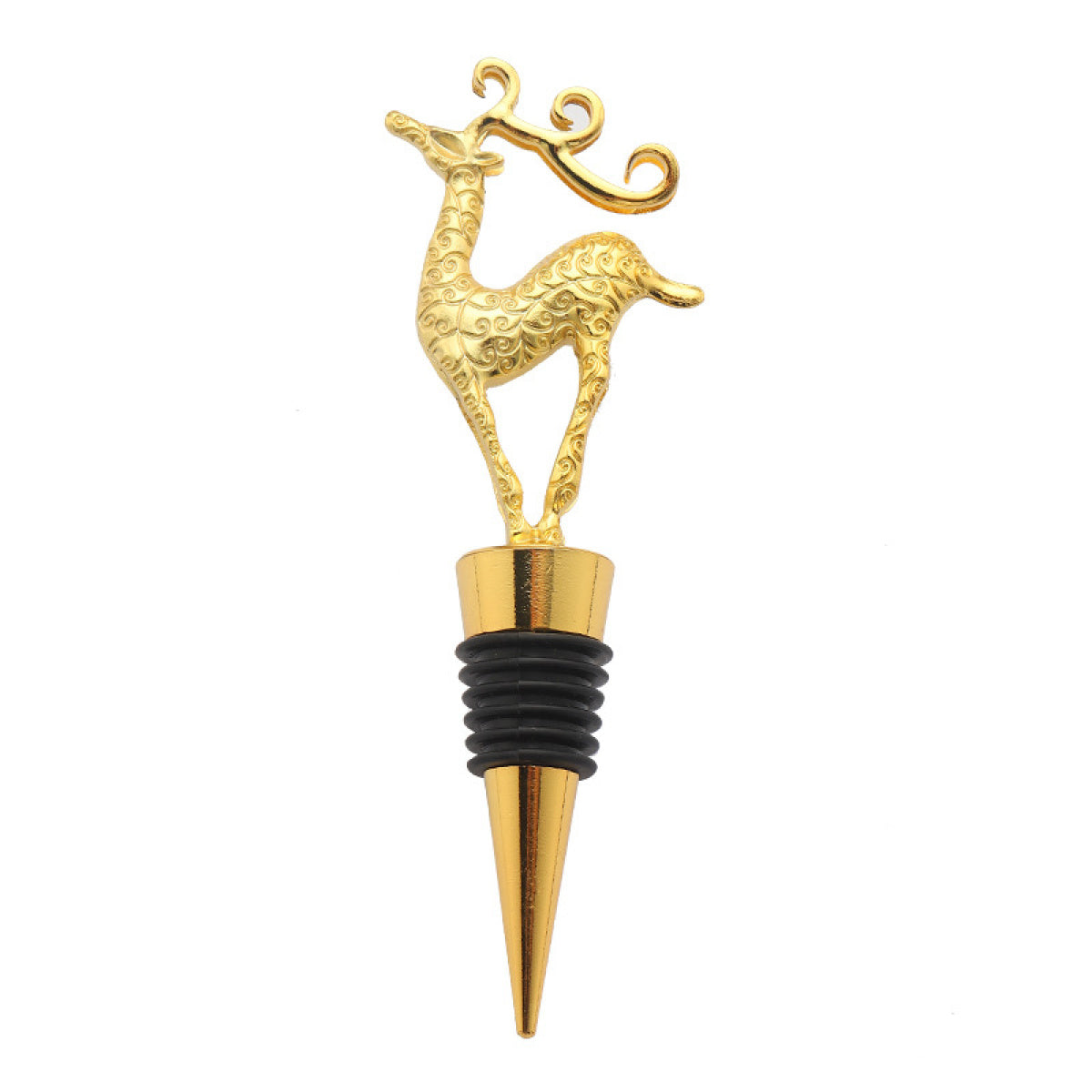 Reindeer Wine Bottle Stopper – Metal Deer Topper with Airtight Seal, Gold & Silver - Image 4