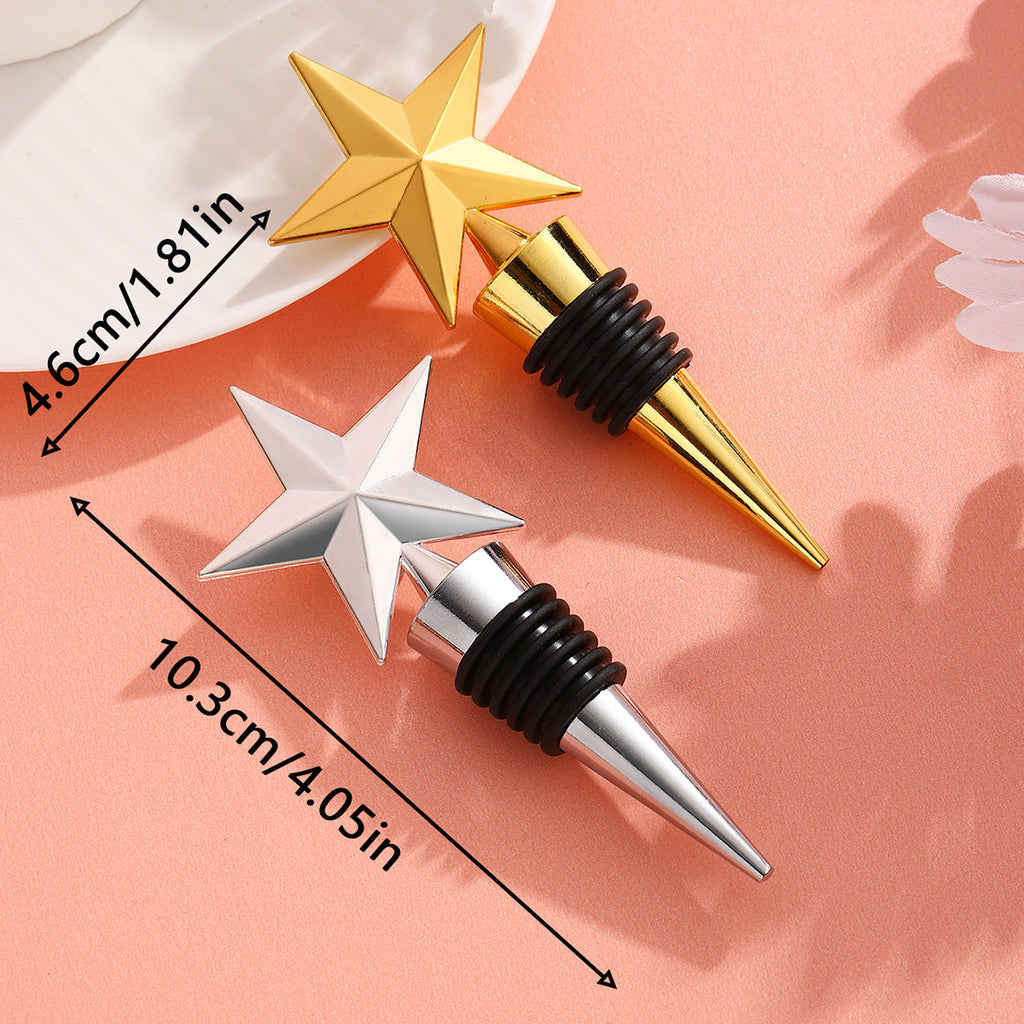 Star Wine Bottle Stopper – Five-Point Metal Star Topper with Airtight Seal, Gold & Silver - Image 10