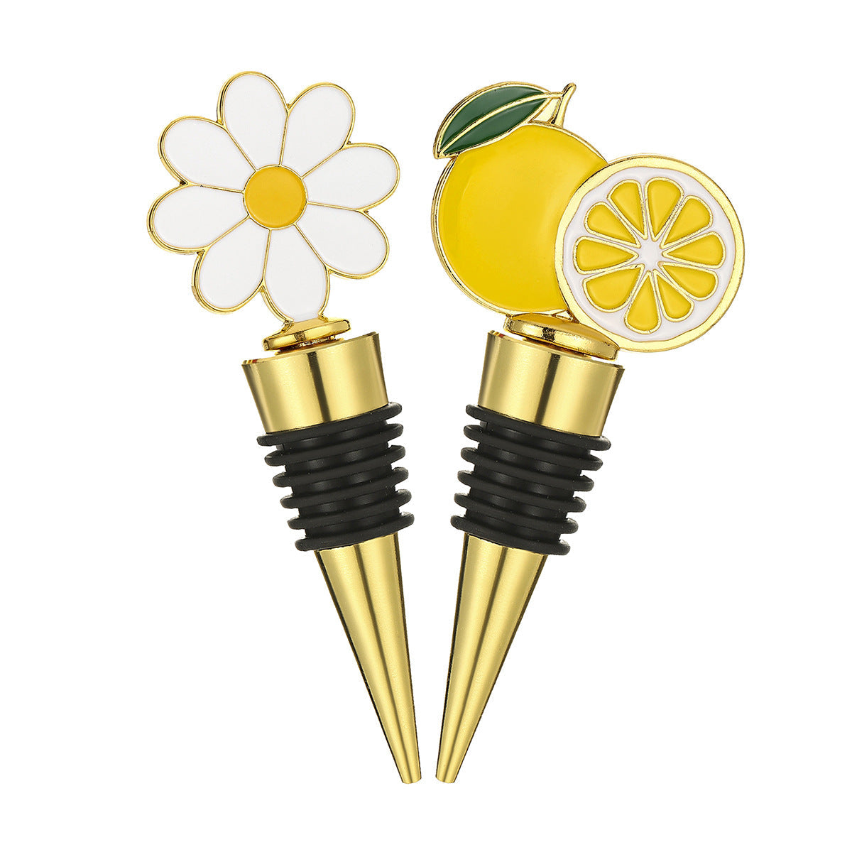 Daisy & Lemon Wine Bottle Stopper – Enamel Nature Topper with Airtight Seal, 2 Styles - Image 13