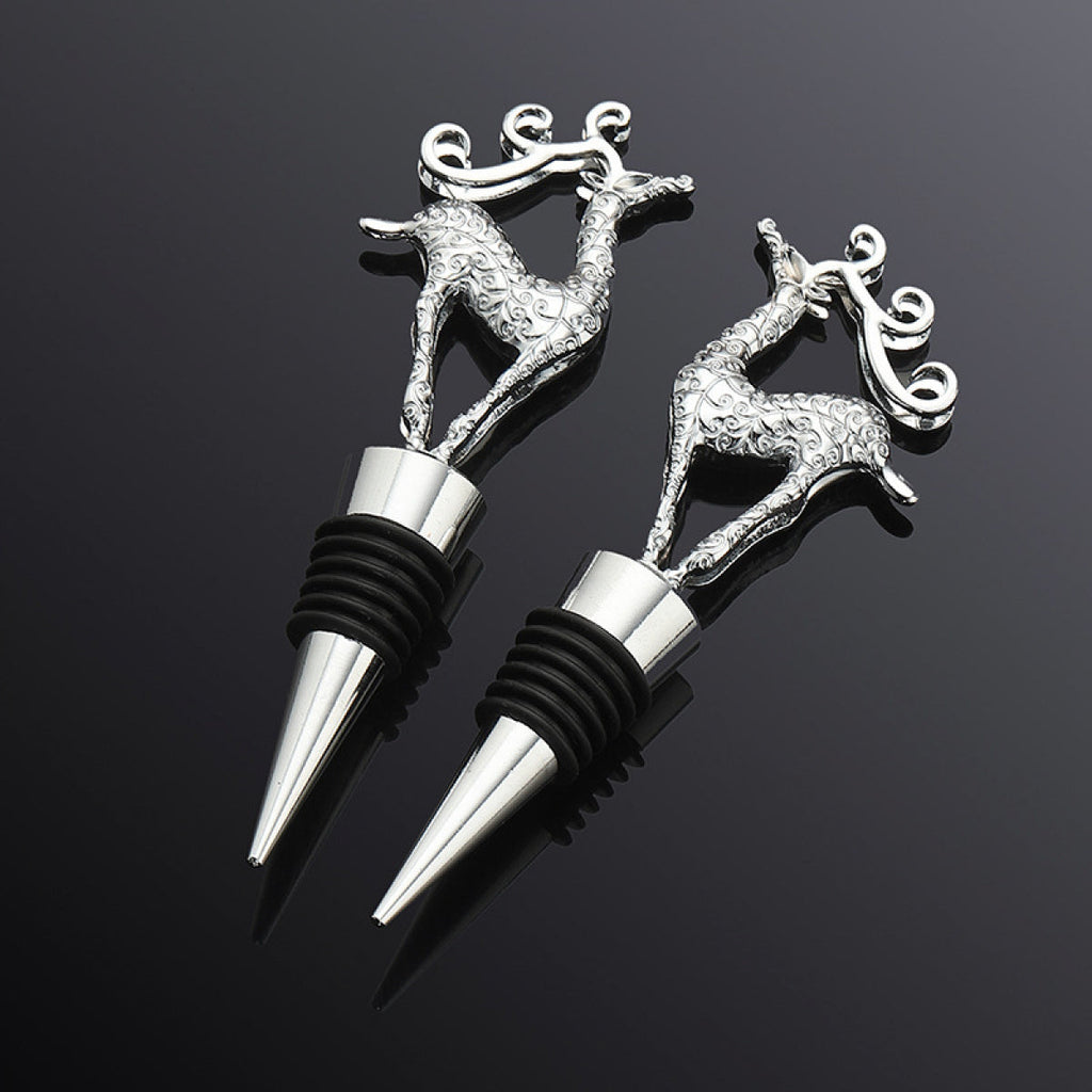 Reindeer Wine Bottle Stopper – Metal Deer Topper with Airtight Seal, Gold & Silver - Image 8