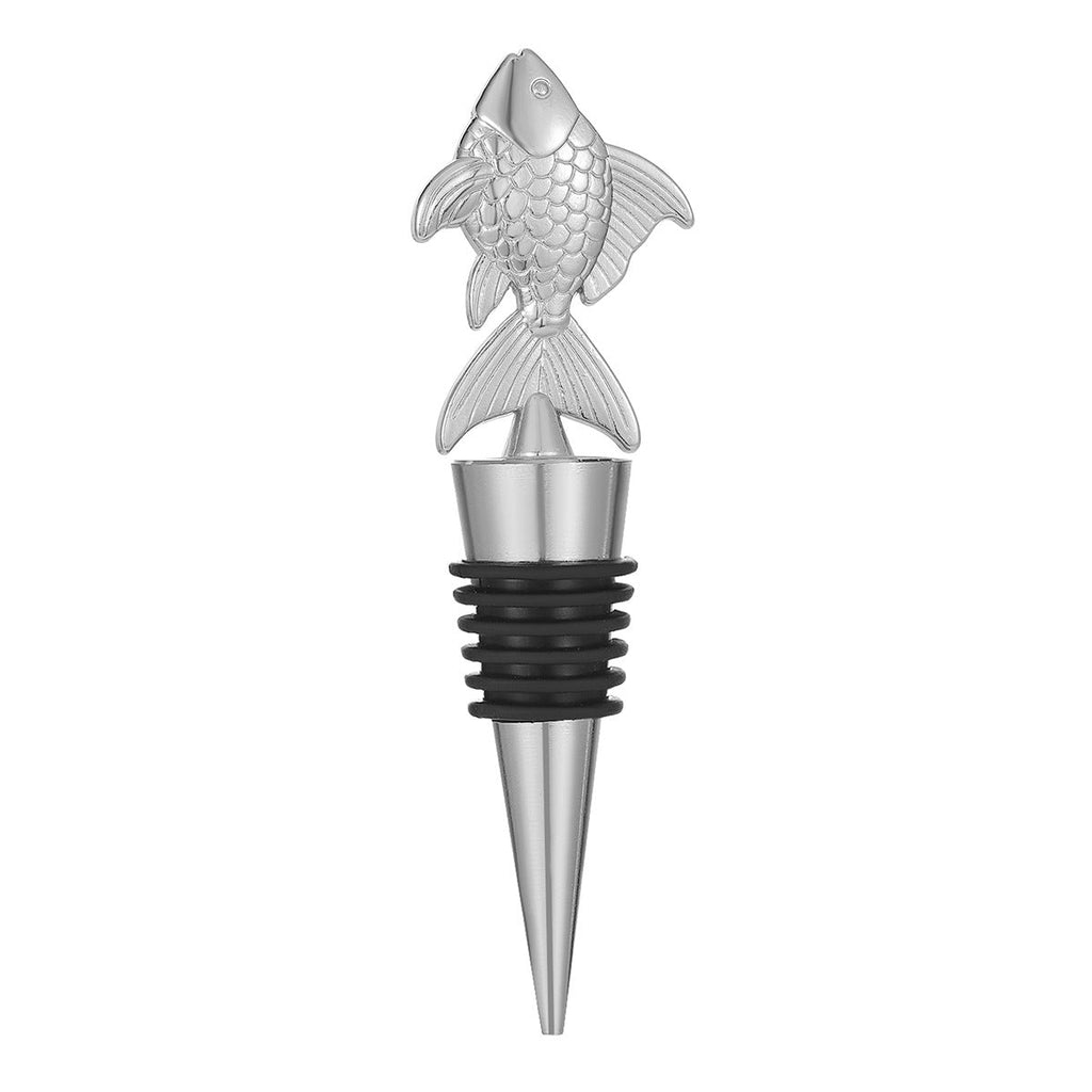 Fish Wine Bottle Stopper – Metal Topper with Scale Detail and Airtight Seal, Gold & Silver - Image 13