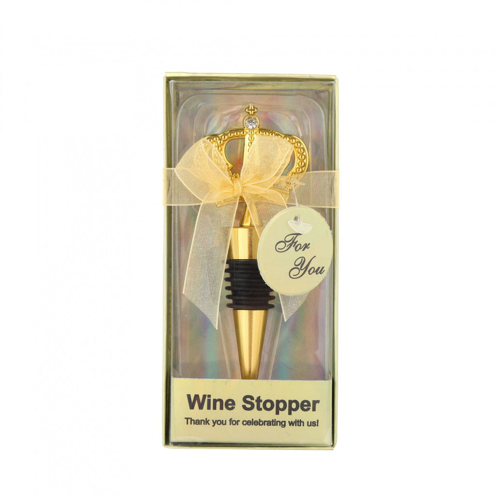 Gold Crown Wine Bottle Stopper – Detailed Metal Crown Topper with Rhinestone Accent and Airtight Seal - Image 2