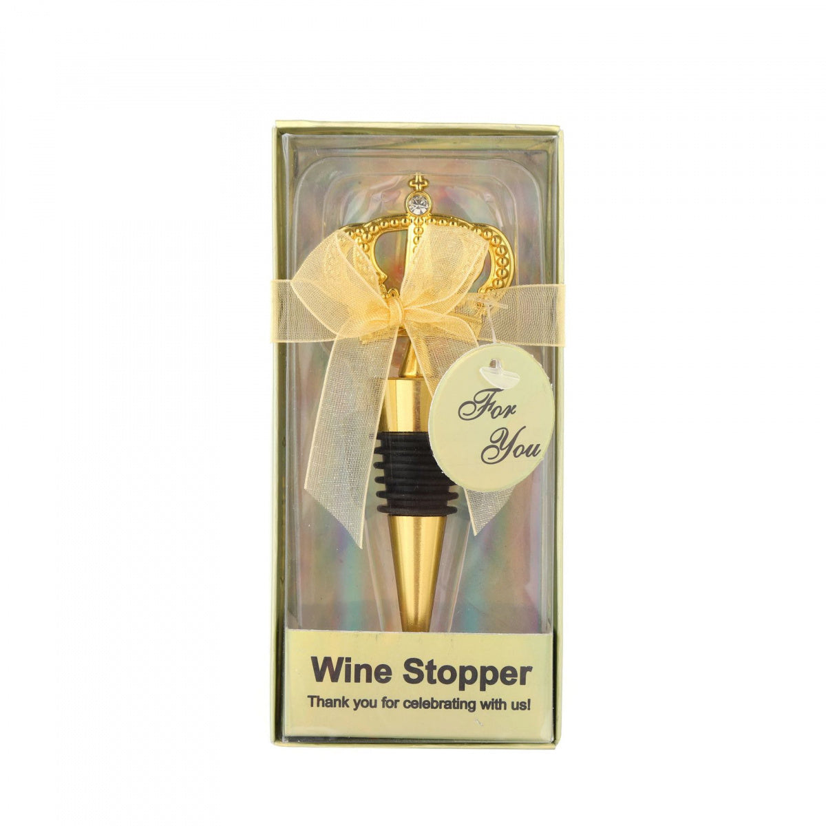 Gold Crown Wine Bottle Stopper – Detailed Metal Crown Topper with Rhinestone Accent and Airtight Seal - Image 2