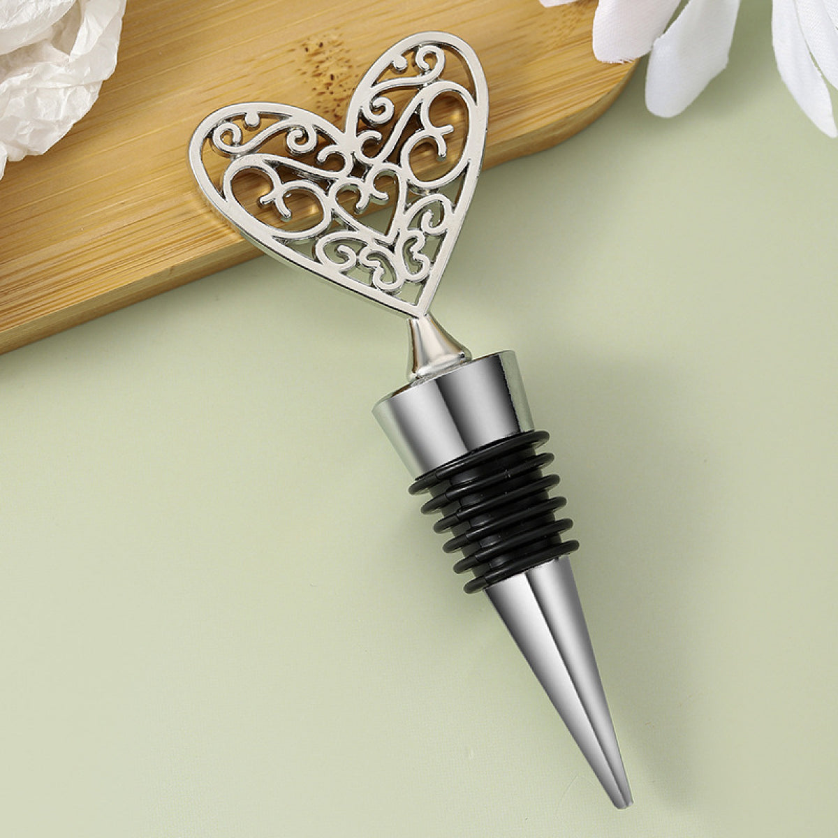 Decorative Wine Bottle Stopper – Silver Metal Topper with Airtight Seal, 4 Styles - Image 22