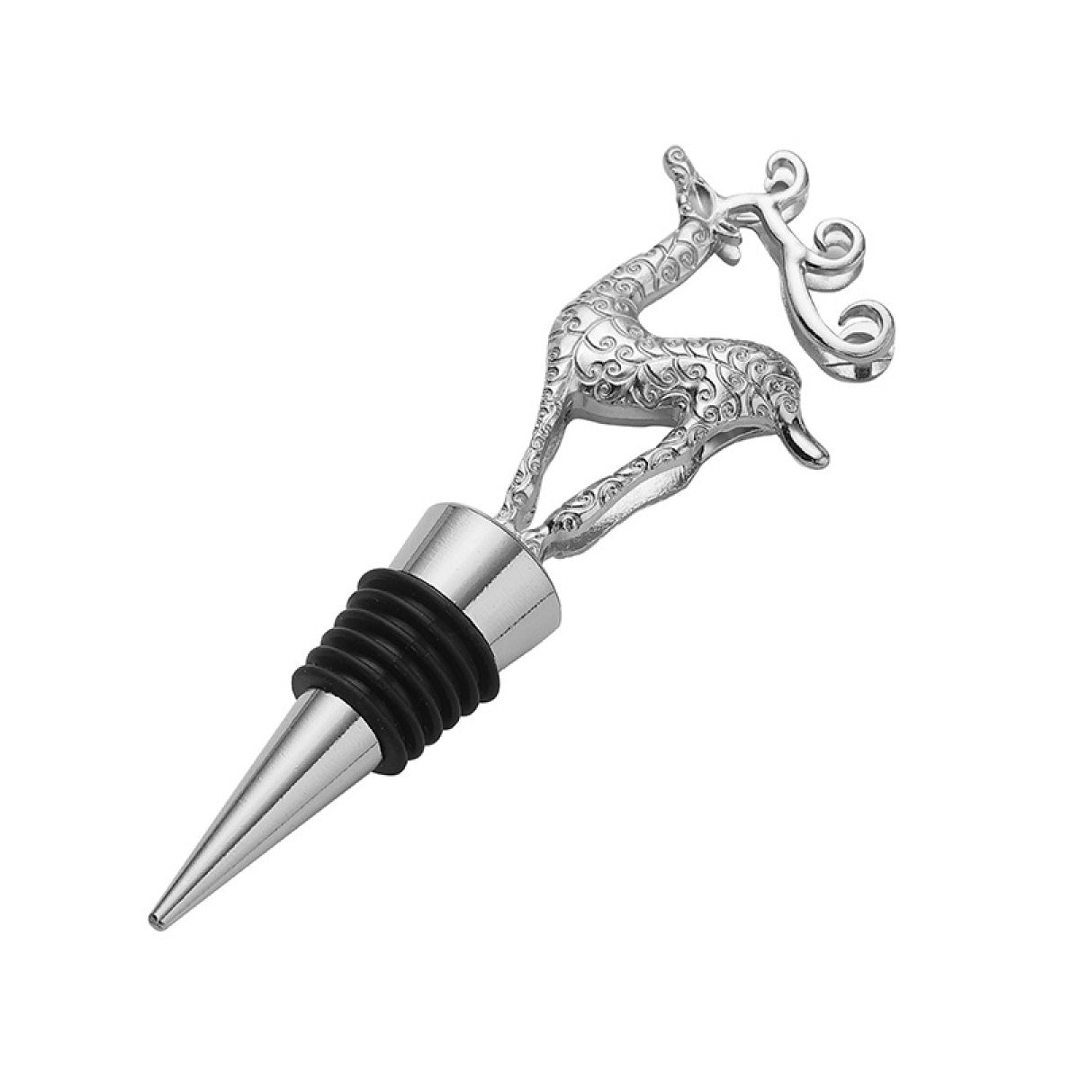 Reindeer Wine Bottle Stopper – Metal Deer Topper with Airtight Seal, Gold & Silver - Image 5