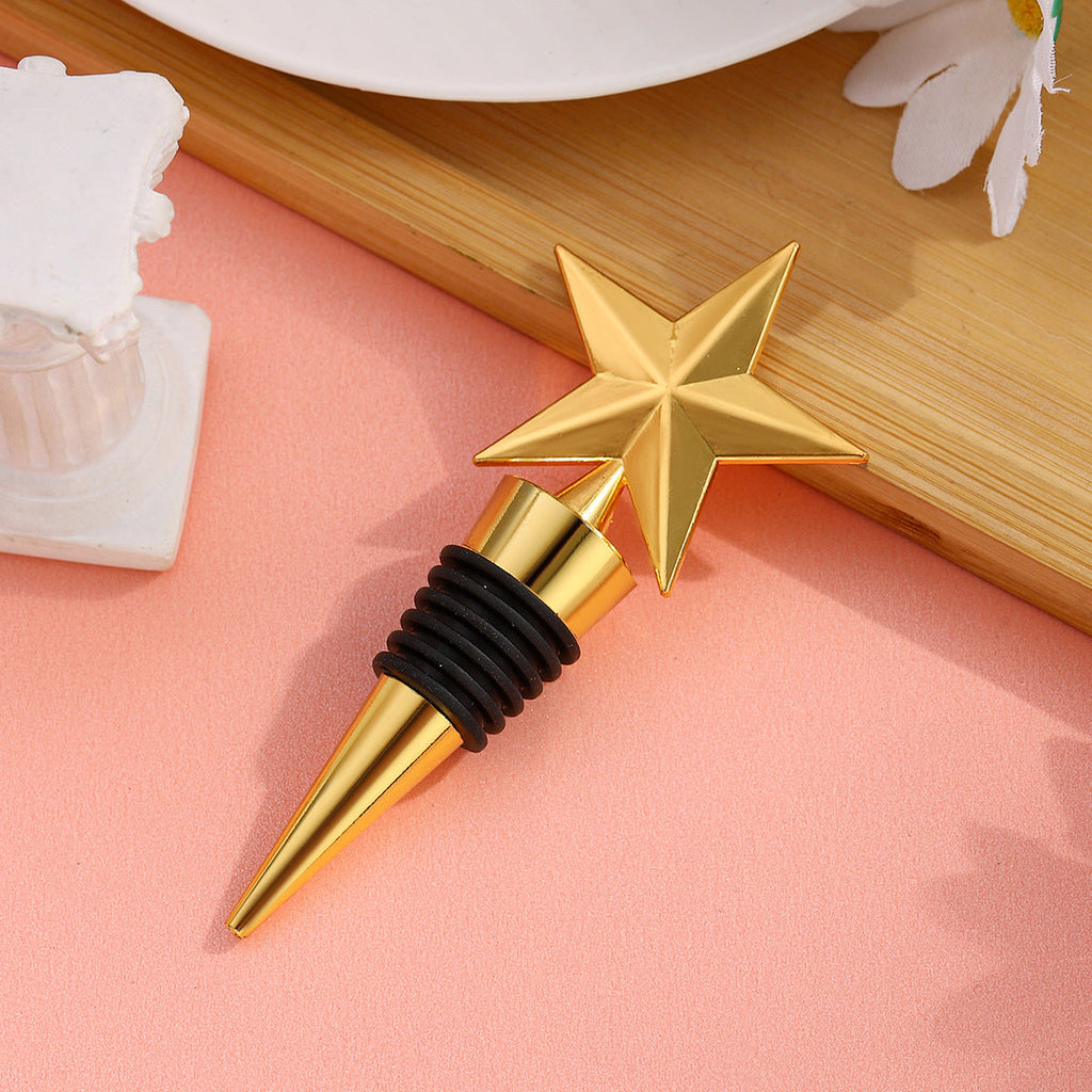 Star Wine Bottle Stopper – Five-Point Metal Star Topper with Airtight Seal, Gold & Silver - Image 8