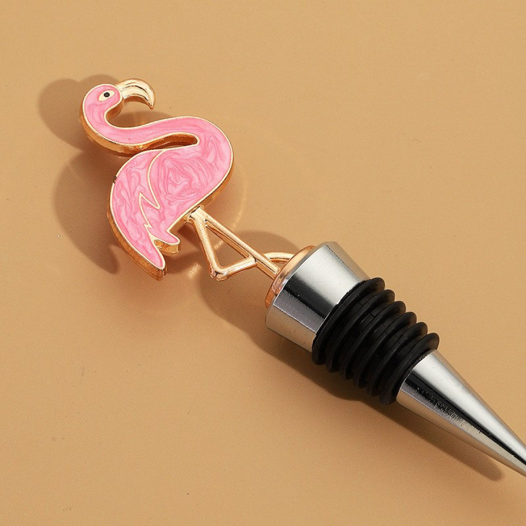 Flamingo Wine Bottle Stopper – Enamel Pink Bird Topper with Airtight Seal - Image 3
