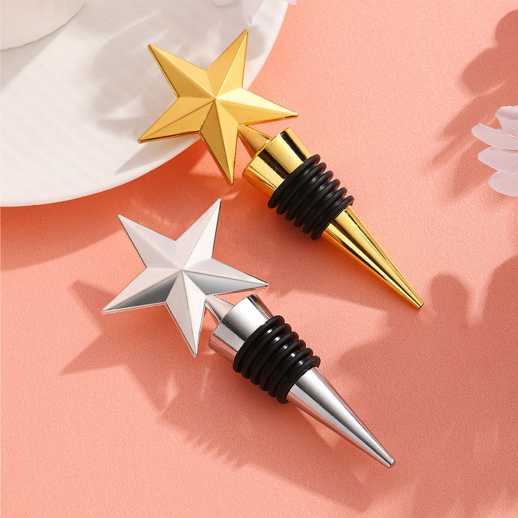Star Wine Bottle Stopper – Five-Point Metal Star Topper with Airtight Seal, Gold & Silver - Image 6