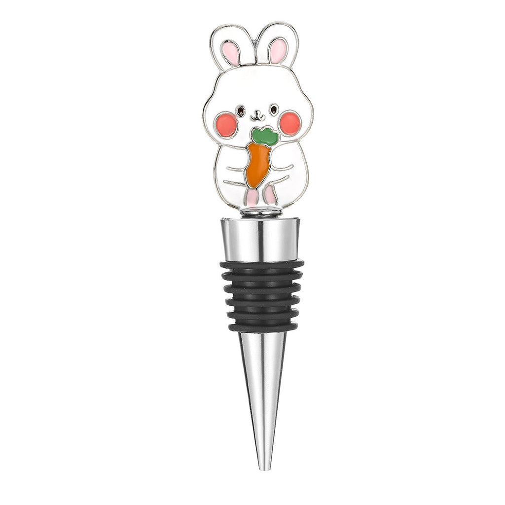 Rabbit Wine Bottle Stopper – Enamel Bunny Topper with Airtight Seal, Gold & Silver - Image 13