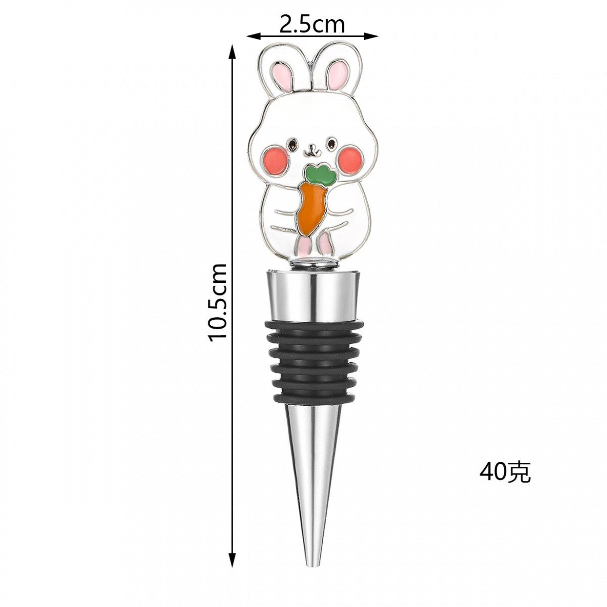 Rabbit Wine Bottle Stopper – Enamel Bunny Topper with Airtight Seal, Gold & Silver - Image 7