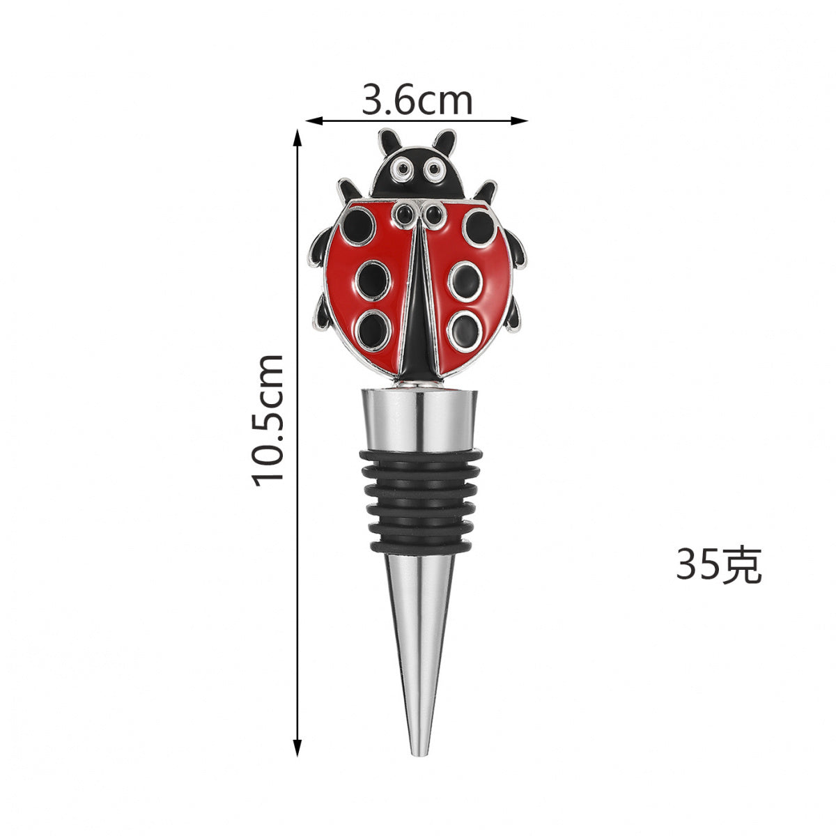 Ladybug Wine Bottle Stopper – Enamel Insect Topper with Airtight Seal, Gold & Silver - Image 7
