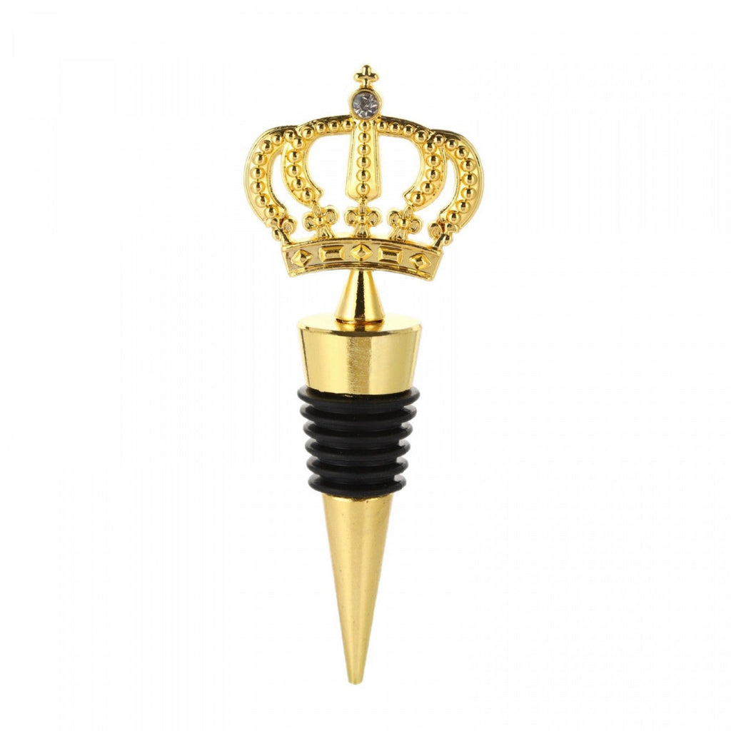 Gold Crown Wine Bottle Stopper – Detailed Metal Crown Topper with Rhinestone Accent and Airtight Seal - Image 4