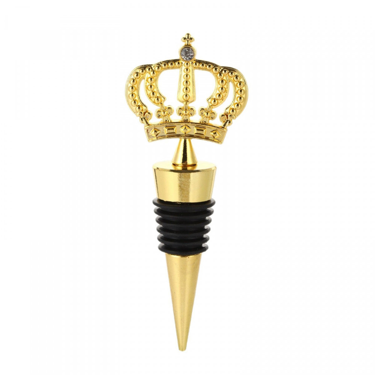 Gold Crown Wine Bottle Stopper – Detailed Metal Crown Topper with Rhinestone Accent and Airtight Seal - Image 4