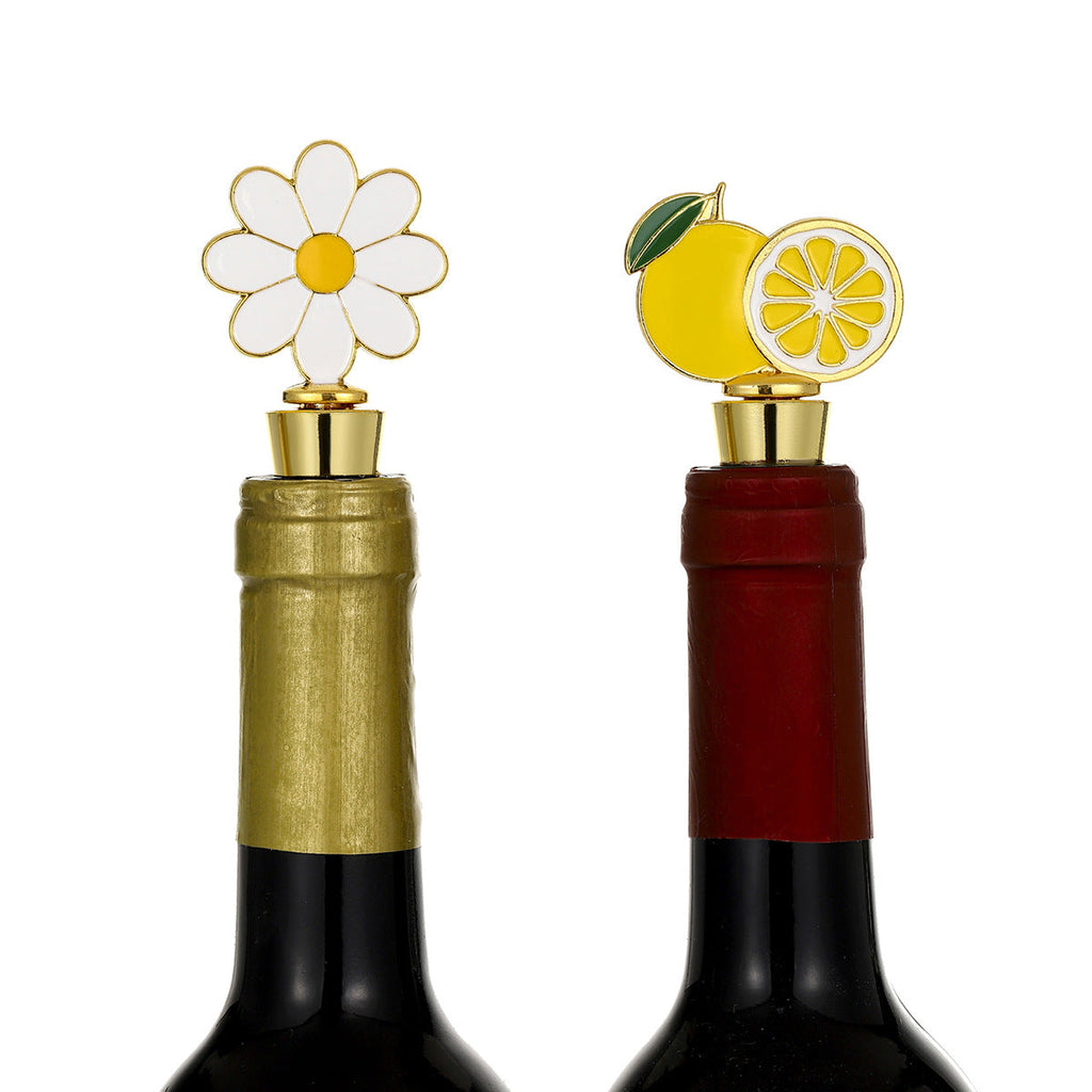 Daisy & Lemon Wine Bottle Stopper – Enamel Nature Topper with Airtight Seal, 2 Styles - Image 12