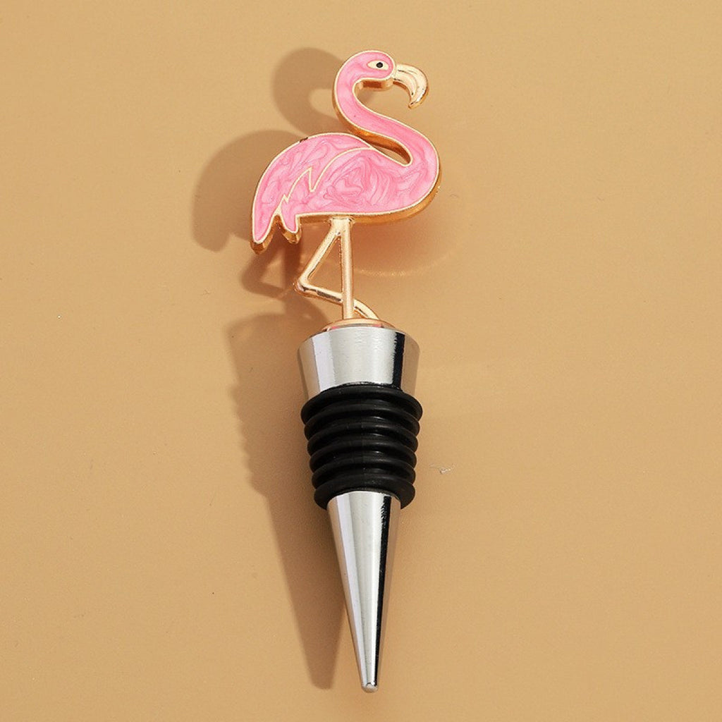 Flamingo Wine Bottle Stopper – Enamel Pink Bird Topper with Airtight Seal - Image 4