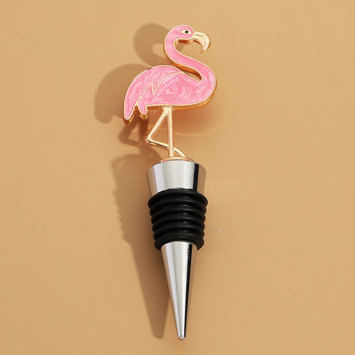 Flamingo Wine Bottle Stopper – Enamel Pink Bird Topper with Airtight Seal - Image 4