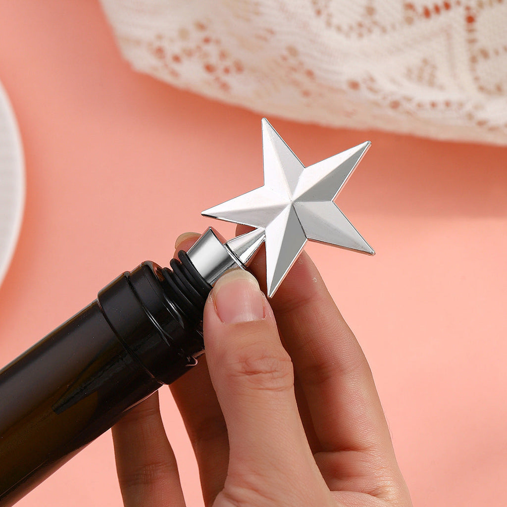 Star Wine Bottle Stopper – Five-Point Metal Star Topper with Airtight Seal, Gold & Silver - Image 7