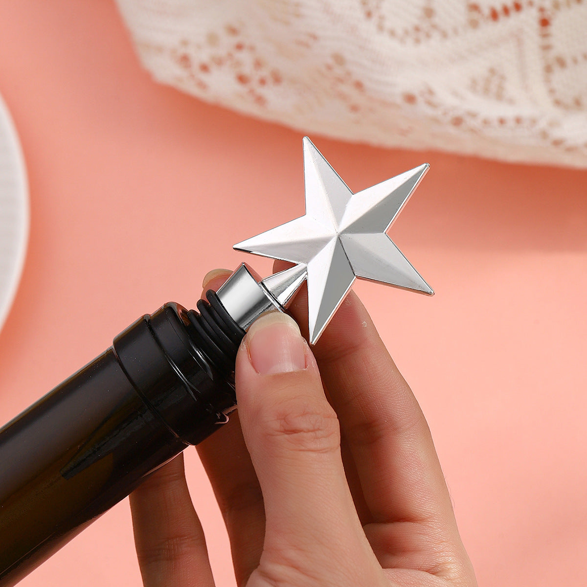 Star Wine Bottle Stopper – Five-Point Metal Star Topper with Airtight Seal, Gold & Silver - Image 7