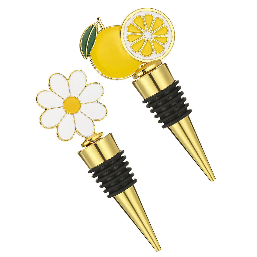 Daisy & Lemon Wine Bottle Stopper – Enamel Nature Topper with Airtight Seal, 2 Styles - Image 11