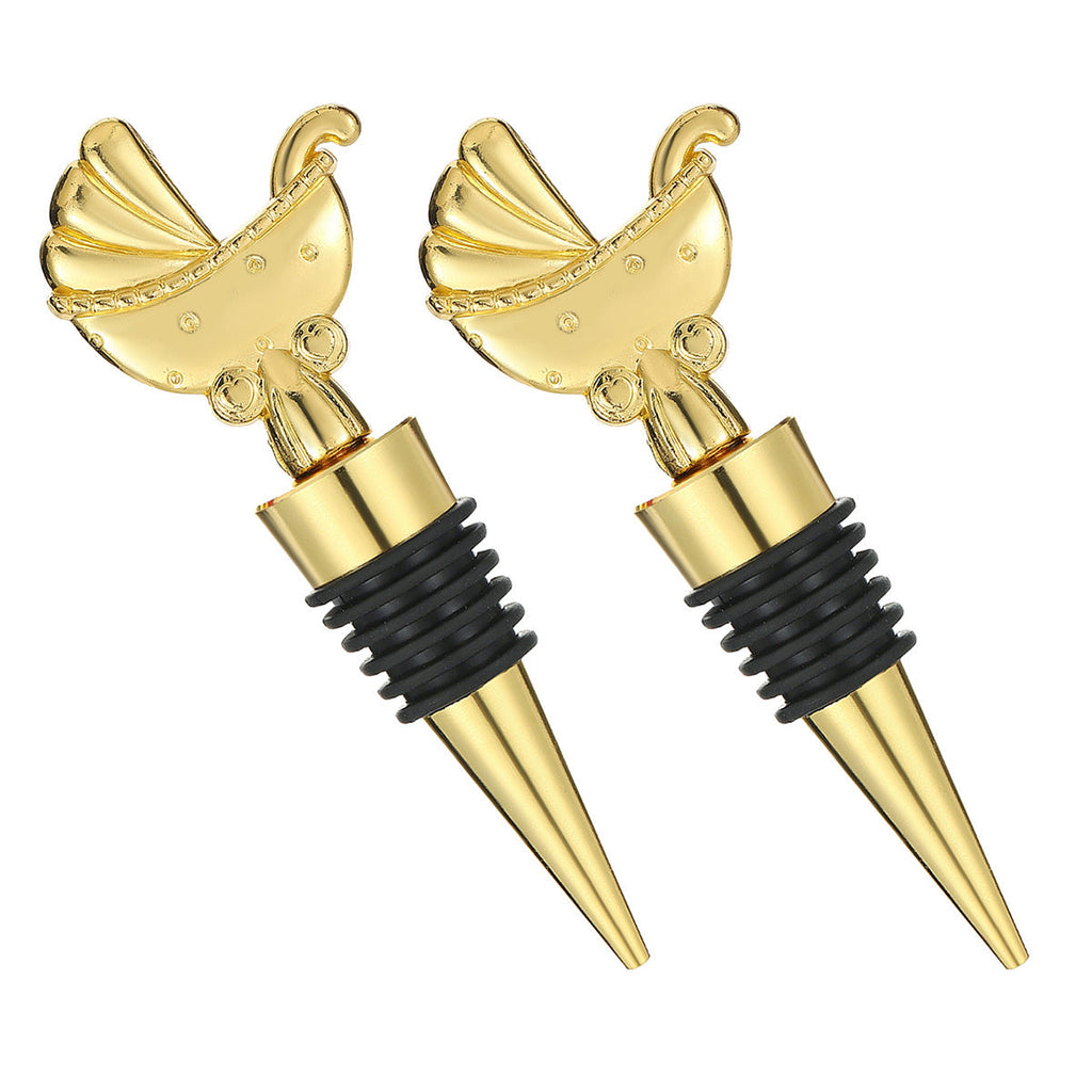 Carriage Wine Bottle Stopper – Gold Metal Decorative Topper with Airtight Seal, Set of 2 - Image 11