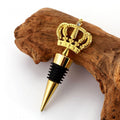 Gold Crown Wine Bottle Stopper – Detailed Metal Crown Topper with Rhinestone Accent and Airtight Seal - Image 1